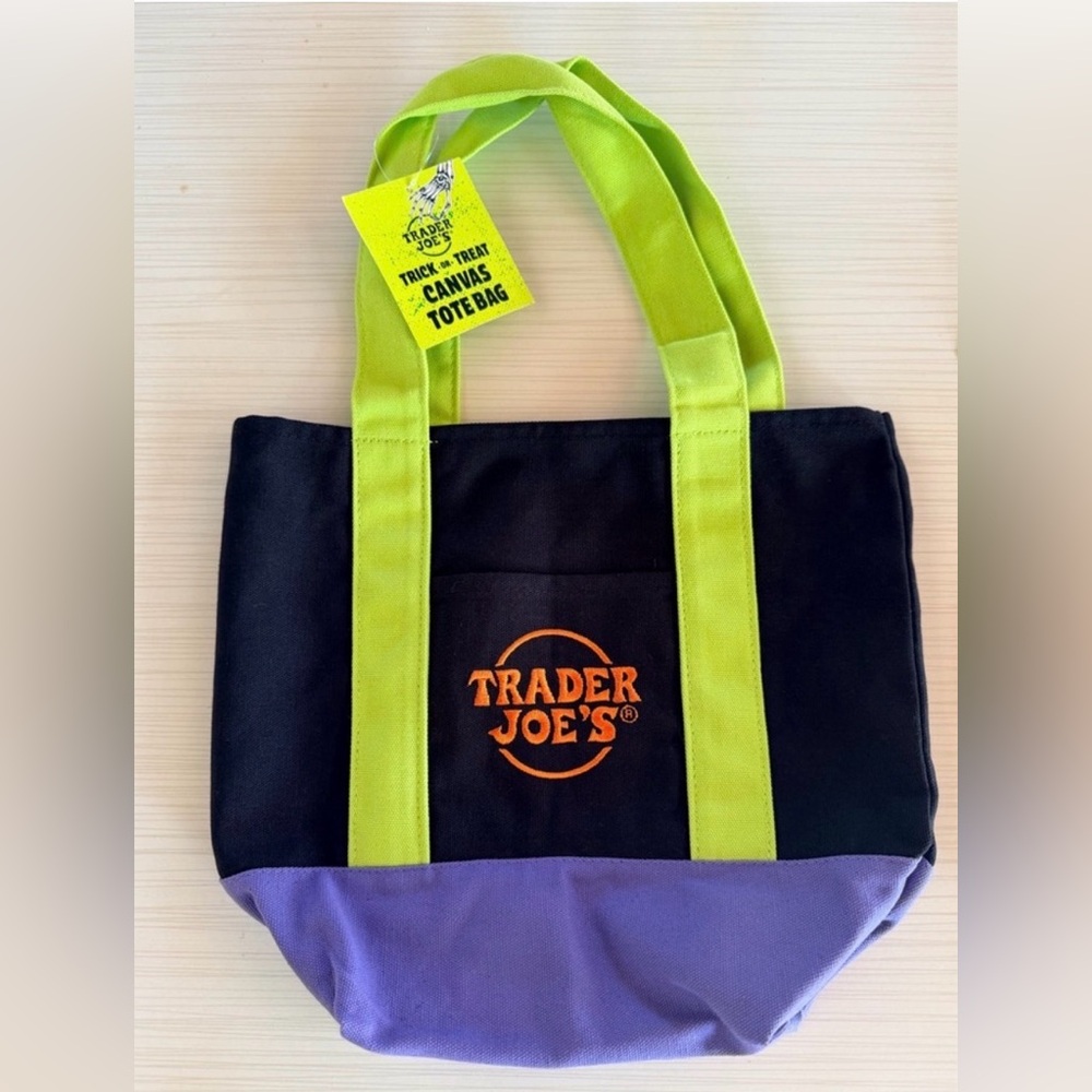 (1) Trader Joe’s Canvas Mini Tote 🎃 Multi-Color Trick or Treat!  SHIPS FAST!